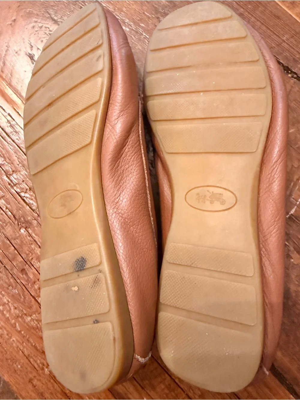 Coach Leather Driving Loafers in Cognac Brown